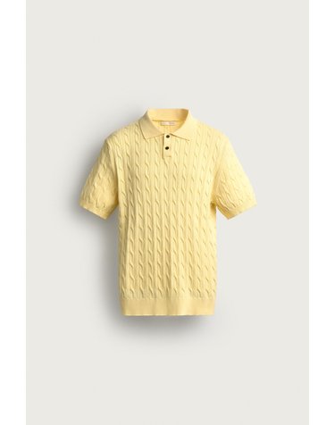 자라 코튼 케이블 니트 반팔 폴로셔츠 6771/302/300 YELLOW