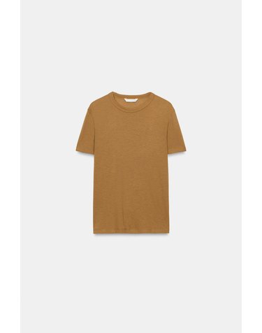자라 레귤러핏 라운드넥 반팔 티셔츠 3431/633/703 OCHRE
