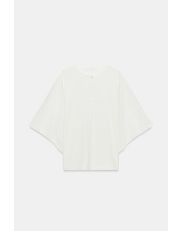 자라 헨리넥 오버핏 코튼 반팔 티셔츠 4424/632/251 OYSTER-WHITE