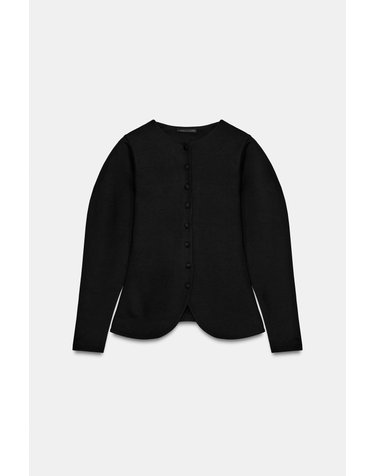 자라 라운드넥 비대칭 헴 버튼 블레이저 5039/465/800 BLACK