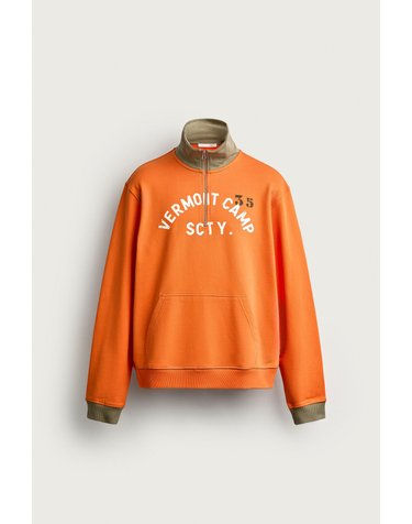 자라 그래픽 프린트 하프집업 스웨트셔츠 0962/321/615 ORANGE