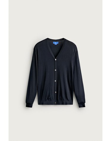 자라 아론 레빈 100% 실크 버튼 가디건 0077/301/401 NAVY BLUE