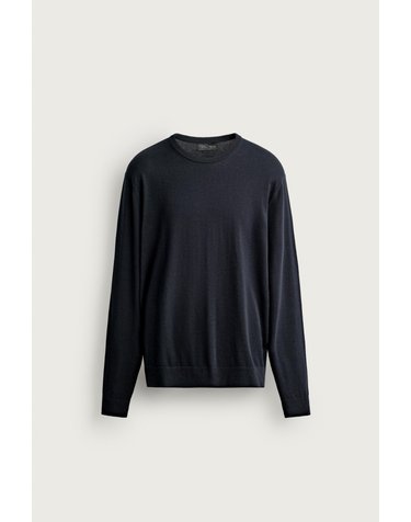자라 경량 코튼 린넨 실크 니트 스웨터 0077/302/422 DARK NAVY