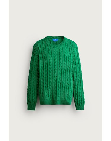 자라 아론 레빈 텍스처 케이블 니트 스웨터 5755/302/500 GREEN
