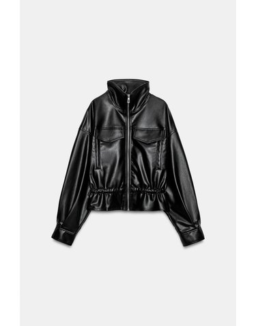 자라 하이넥 드로스트링 집업 자켓 4749/706/800 BLACK