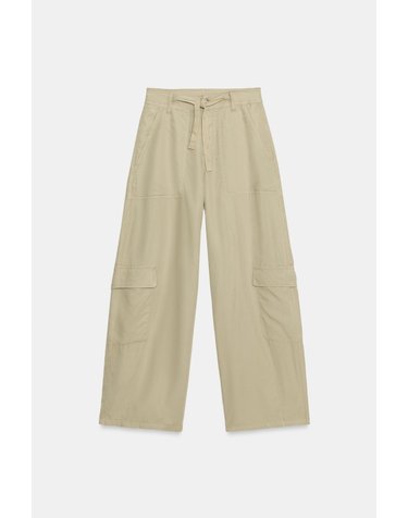 자라 라이오셀 와이드 카고 팬츠 6929/253/506 LIGHT KHAKI