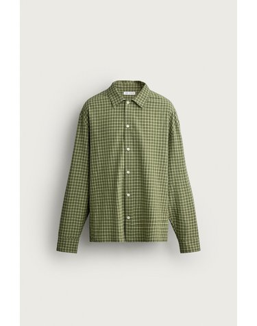 자라 릴렉스핏 체크 긴팔 셔츠 4748/426/527 MID-GREEN
