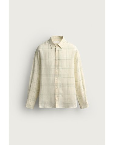 자라 체크 릴렉스핏 코튼 린넨 긴팔 셔츠 4749/427/300 YELLOW