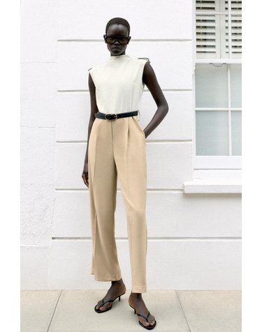 자라 하이넥 민소매 벨트 점프수트 3897/159/075 ECRU / BEIGE