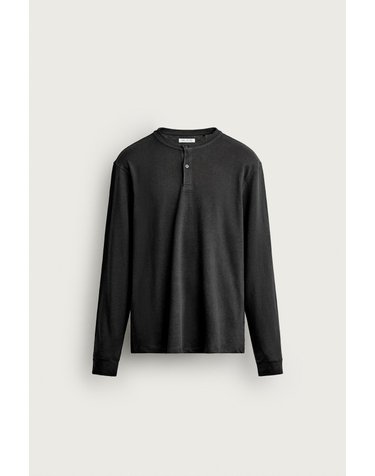자라 린넨 코튼 헨리넥 긴팔 티셔츠 5868/303/898 DARK ANTHRACITE