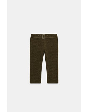 자라 코듀로이 벨트 크롭 팬츠 5039/835/528 DARK OLIVE