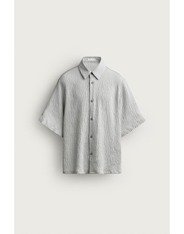 자라 릴렉스핏 텍스처 반팔 셔츠 9621/101/096 WHITE / GREY
