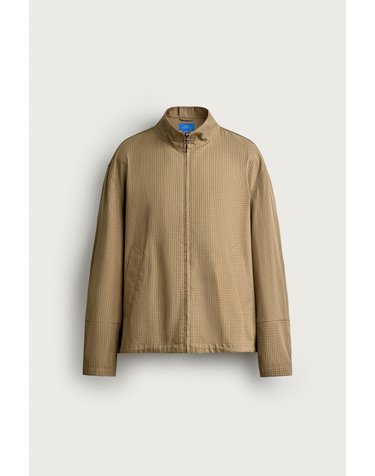 자라 아론 레빈 체크 하이넥 집업 자켓 1437/610/707 CAMEL