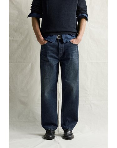 자라 배기 크롭 워시드 청바지 5762/380/404 INDIGO