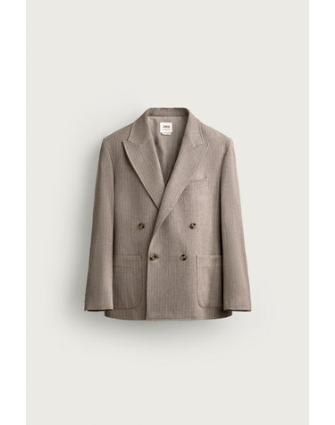 자라 레귤러핏 핀스트라이프 블레이저 1050/397/707 CAMEL