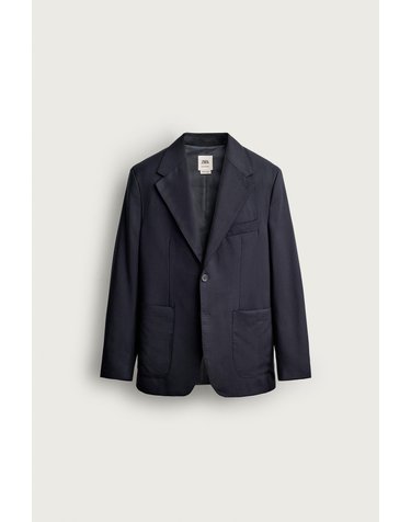자라 스트라이프 100% 울 블레이저 6423/025/422 DARK NAVY