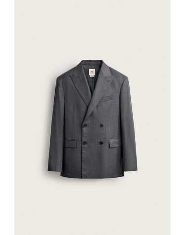 자라 울 스트라이프 수트 블레이저 6420/207/055 GREY / BLUE