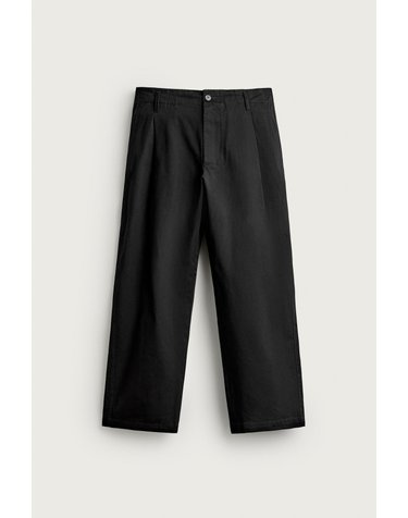자라 릴렉스핏 플리츠 치노 와이드 팬츠 4015/640/800 BLACK