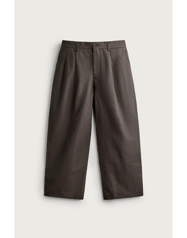 자라 린넨 혼방 플리츠 와이드 치노 팬츠 0706/777/505 KHAKI
