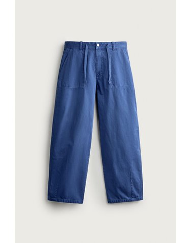 자라 릴렉스핏 스트레이트 드로스트링 팬츠 8727/304/420 BLUISH