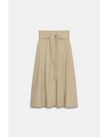 자라 A라인 벨트 미디 스커트 2507/246/704 CAMEL