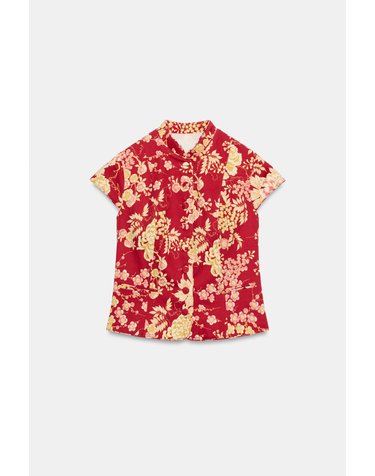 자라 플로럴 프린트 하이넥 반팔 셔츠 7789/157/330 MULTICOLOURED