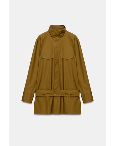 자라 하이넥 벨트 미니 원피스 7864/166/505 KHAKI