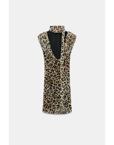 자라 애니멀 프린트 스카프 미니 원피스 7849/400/051 LEOPARD
