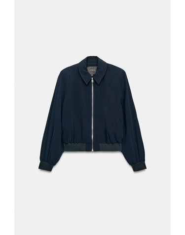 자라 숄더패드 집업 봄버 자켓 8491/246/401 NAVY BLUE