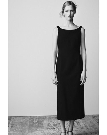 자라 보트넥 슬림핏 미디 원피스 8611/762/800 BLACK