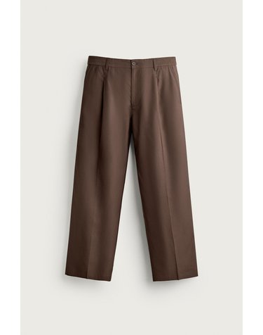 자라 플리츠 릴렉스핏 와이드 팬츠 4210/040/700 BROWN