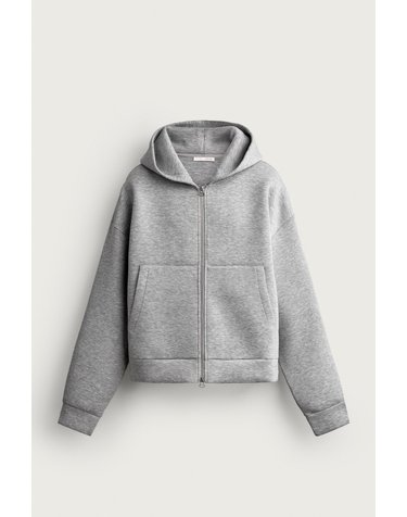 자라 테크니컬 릴렉스핏 후드 집업 1437/330/803 GREY MARL