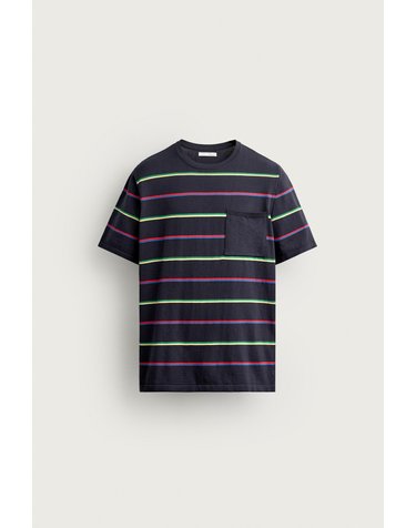 자라 스트라이프 자카드 니트 티셔츠 6086/302/401 NAVY BLUE