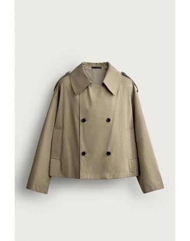 자라 테크니컬 숏 트렌치 코트 8281/684/751 DARK CAMEL
