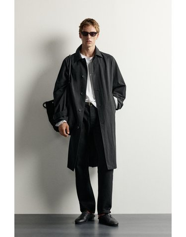 자라 배색 릴렉스핏 트렌치 코트 8281/604/800 BLACK