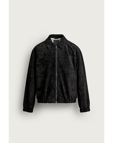 자라 스웨이드 레더 집업 자켓 8281/758/800 BLACK