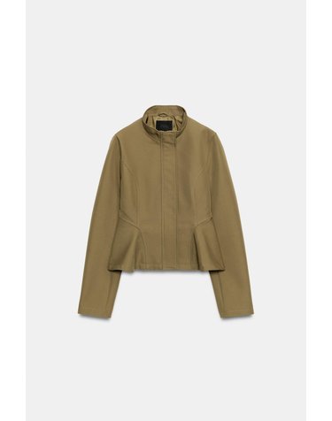 자라 슬림핏 하이넥 페플럼 자켓 8490/700/505 KHAKI