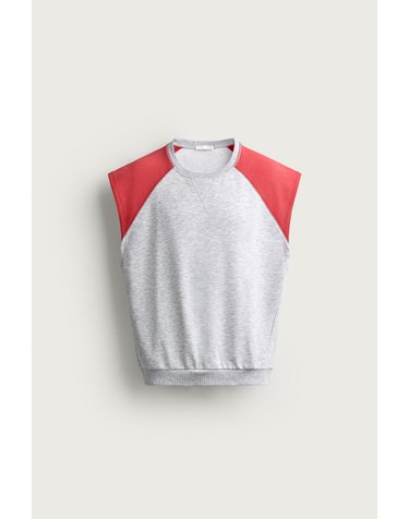 자라 컬러블록 민소매 맨투맨 3665/331/803 GREY MARL
