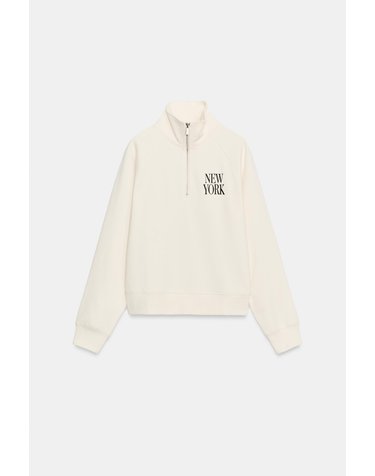 자라 텍스트 지퍼넥 스웨트셔츠 3253/106/251 OYSTER-WHITE