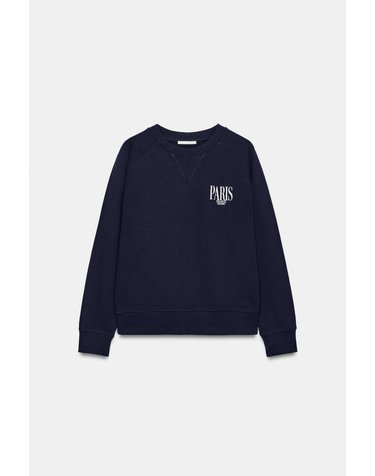 자라 슬로건 프린트 라운드넥 맨투맨 3253/103/422 DARK NAVY