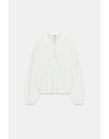 자라 메탈 집업 하이넥 스웨트셔츠 4174/807/251 OYSTER-WHITE
