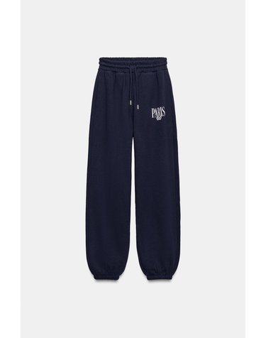 자라 텍스트 프린트 조거 팬츠 3253/104/422 DARK NAVY