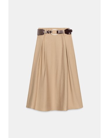 자라 벨트 플레어 미디 스커트 1165/057/756 MID-CAMEL