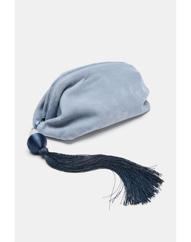자라 스웨이드 태슬 클러치백 6464/810/009 BLUE