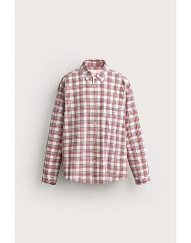 자라 체크 릴렉스핏 긴팔 셔츠 6103/352/076 RED/NAVY
