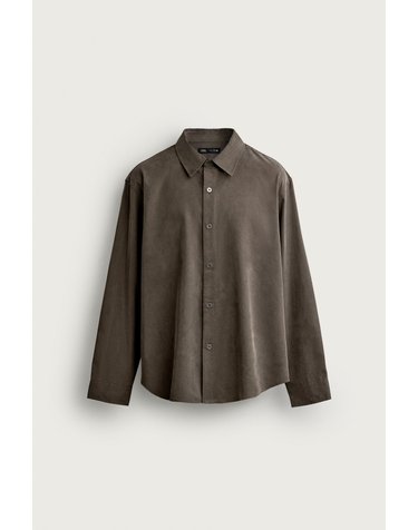 자라 릴렉스핏 워싱 이펙트 긴팔 셔츠 3715/840/472 MINK BROWN