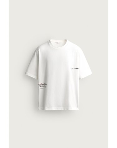 자라 릴렉스핏 프린트 패치 반팔 티셔츠 4805/312/250 WHITE
