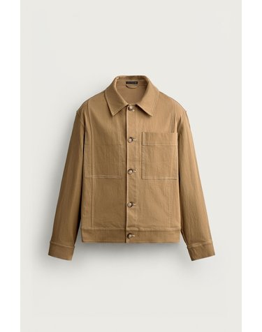 자라 스티치 포켓 박시 오버셔츠 8281/116/707 CAMEL