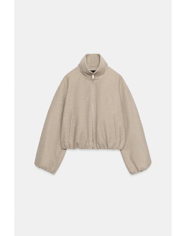 자라 하이넥 집업 소프트 봄버 자켓 3046/334/450 BEIGE