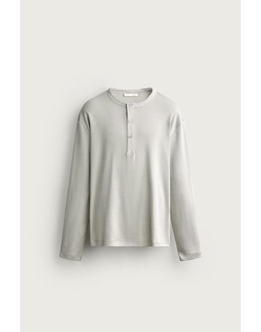 자라 릴렉스핏 헨리넥 긴팔 티셔츠 5584/398/804 PEARL GREY